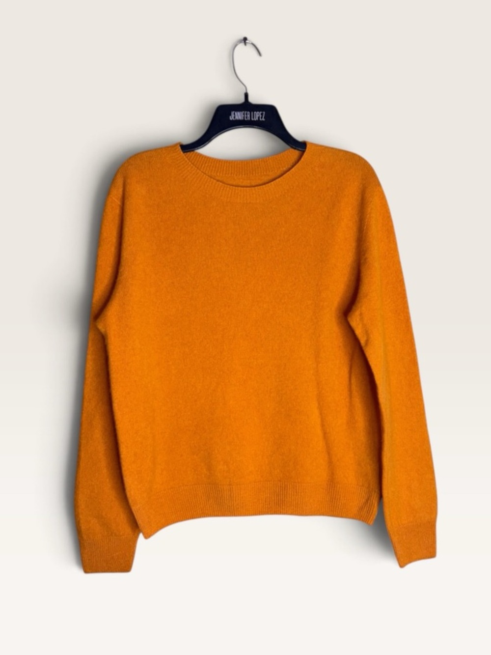 100% Wool Orange Crewneck Sweater US XL Asian XXL Pumpkin Burnt Orange